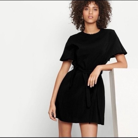 MAJE Black‎ Waist Tie Reveuse Tunic Dress Women’s Size 2 - Picture 1 of 11